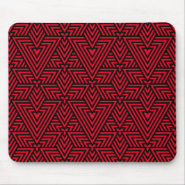 Red and Black Art Deco Triangle Seamless Mönster Musmatta