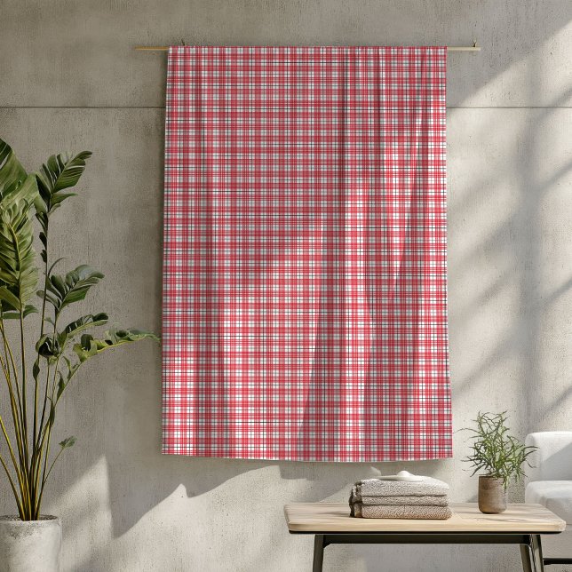 Red and Black Blanket - Classic Tartan Cabin Stil Fleecefilt (Red and Black Blanket – Classic Tartan Cabin Style)