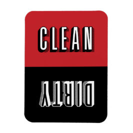 Red and Black Block Modern Typography Dishwasher Magnet
