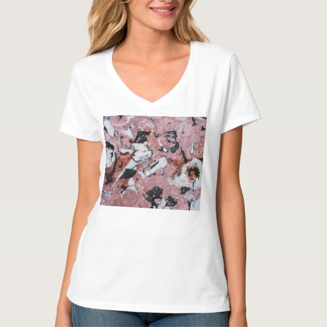 Red and Black Brecciated Marble Stone Texture with T Shirt (Framsida)