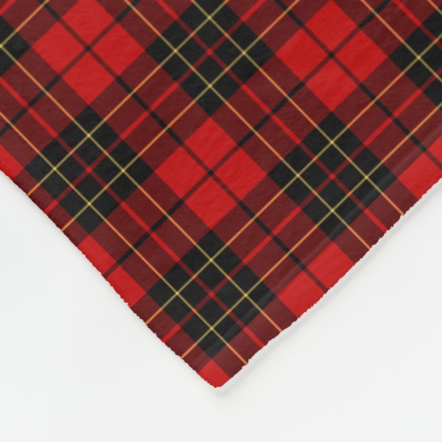 Red and Black Brodie Klan Tartan Fleecefilt (Hörn)