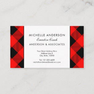Red and Black buffalo Check Business Consultant Visitkort