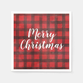 Red and Black Buffalo Check jul Napkins Pappersservett