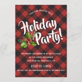 Red and Black Buffalo Play Julfest Inbjudan