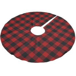 Red and Black Buffalo Play Julgransmatta Borstad Polyester