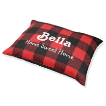 Red and Black Buffalo Play Personlig Hund Bed