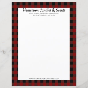 Red and Black Buffalo Play Rustic Business Papper