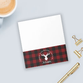 Red and Black Buffalo Play Rustic Family Namn Anteckningsblock