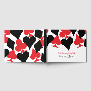 Red and Black Card Kostym Las Vegas Bröllop Gästböcker