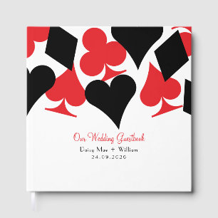 Red and Black Card Kostym Las Vegas Bröllop Gästböcker