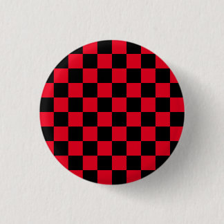 Red and Black Checker Board Mönster Knapp