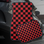 Red and Black Checkered-Vintage för brandmotor Bilmatta<br><div class="desc">Red and Black Checkered-Vintage för brandmotor</div>