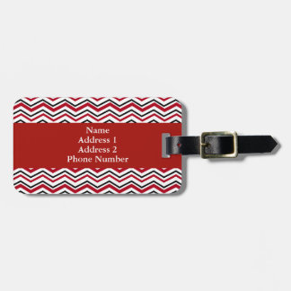 Red and Black Chevron Mönster Bagagebricka