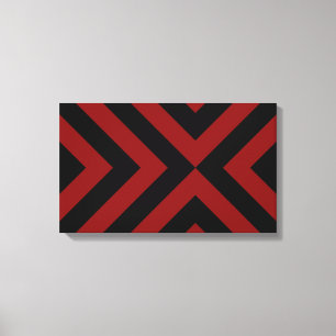 Red and Black Chevrons Canvastryck