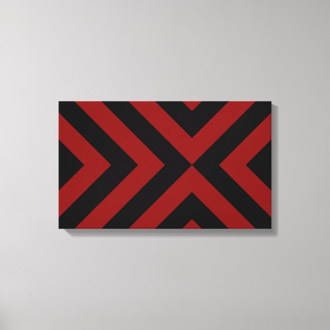 Red and Black Chevrons Canvastryck (Framsida)