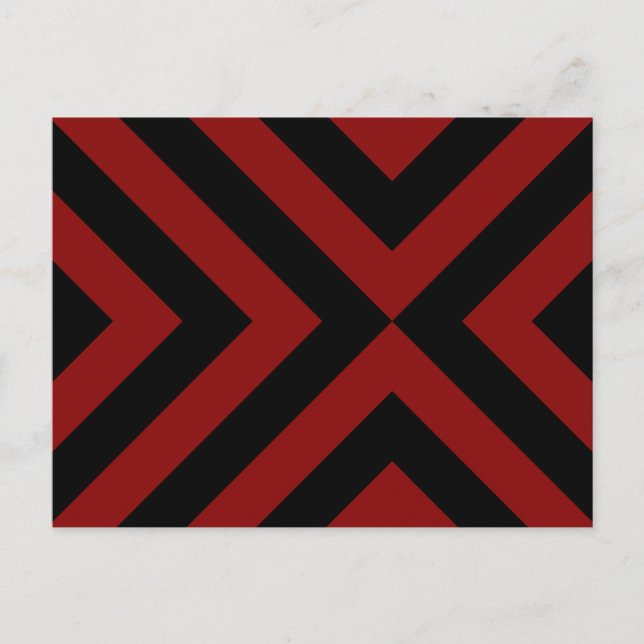 Red and Black Chevrons Vykort (Framsida)