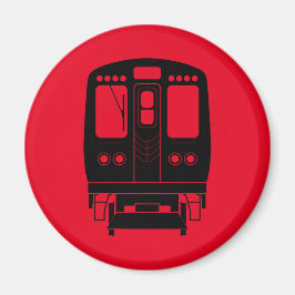 Red and Black Chicago ’L’ Magnet
