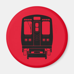 Red and Black Chicago ’L’ Magnet