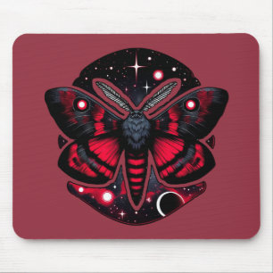 Red and Black Cosmic Moth - Celestial Mystical Musmatta