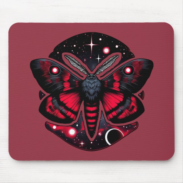 Red and Black Cosmic Moth - Celestial Mystical Musmatta (Framsidan)