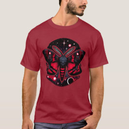 Red and Black Cosmic Moth - Celestial Mystical T Shirt