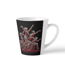 Red and Black Design 12 oz Latte Mugg