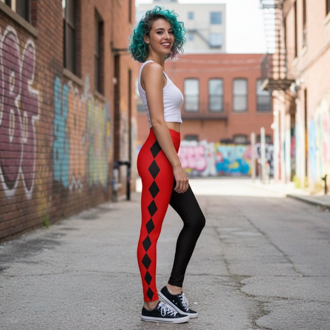Red and Black Diamond Harlequin  Leggings (Skapare uppladdad)
