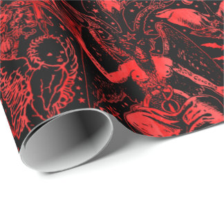 Red and Black Djävulen Gothic Victorian Gothic Presentpapper
