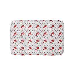 Red and Black Doodle Hearts Love Badrumsmatta