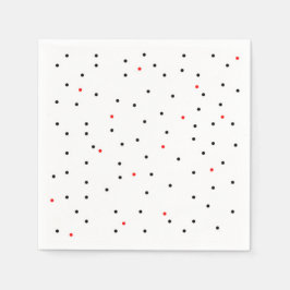 Red and Black Dots Party Napkins Pappersservett