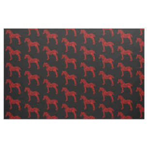 Red and Black Draft Horse Silhouette Tyg