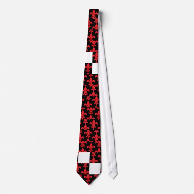Red and Black Fleur de Lis Mönster Slips (Framsida)