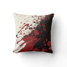 Red and Black Fluid Art Abstrakt Dekorativ kudde