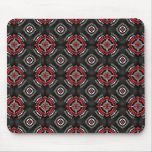 Red and Black Geometric Mönster Musmatta