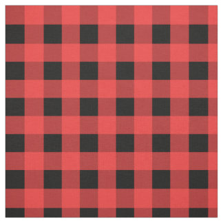 Red and Black Gingham Mönster jul Tyg
