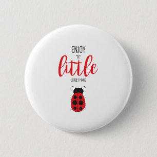 Red and Black Hand plockade Baby Ladybug Cute Kryp Knapp