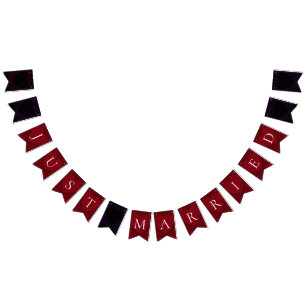 Red and Black Heart Gothic Bröllop Bunting Bunting Vimplar