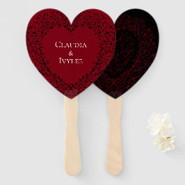 Red and Black Heart Gothic Bröllop Fläkt