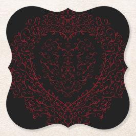 Red and Black Heart Gothic Bröllop Underlägg