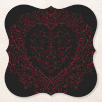 Red and Black Heart Gothic Bröllop Underlägg