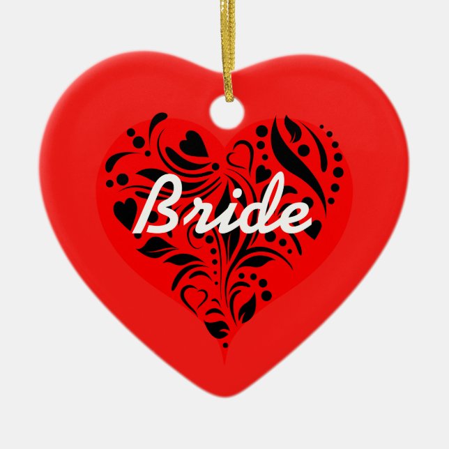 Red and Black Hearts Bride Ornament (Framsidan)