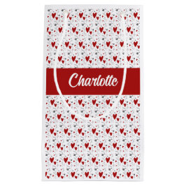 Red and Black Hearts Custom Monogram Name