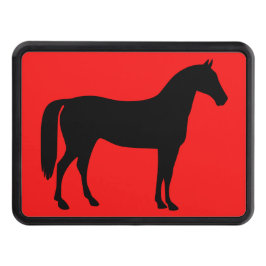 Red and Black Horse Silhouette Dragkroksskydd