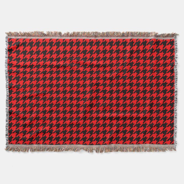 Red and Black Houndstooth Check Filt (Framsidan)