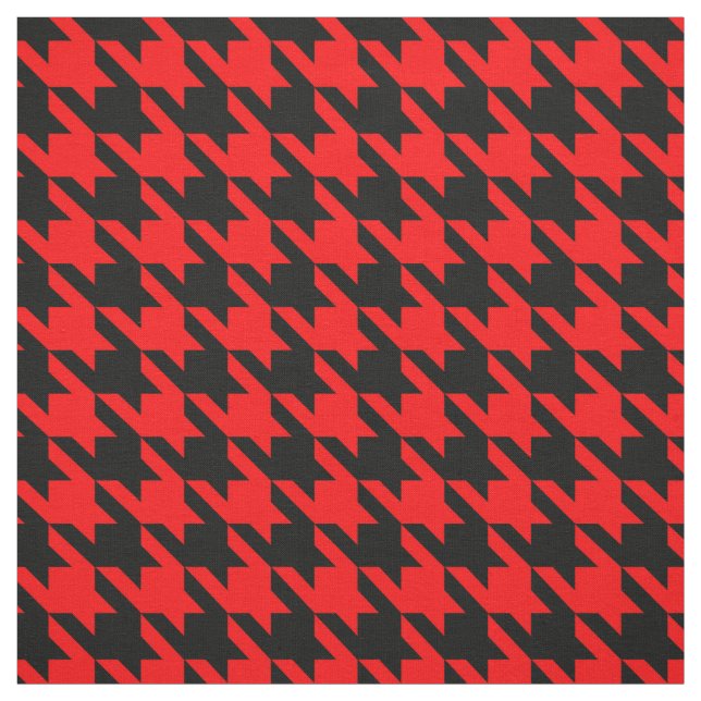 Red and Black Houndstooth Check Tyg (Provkarta)