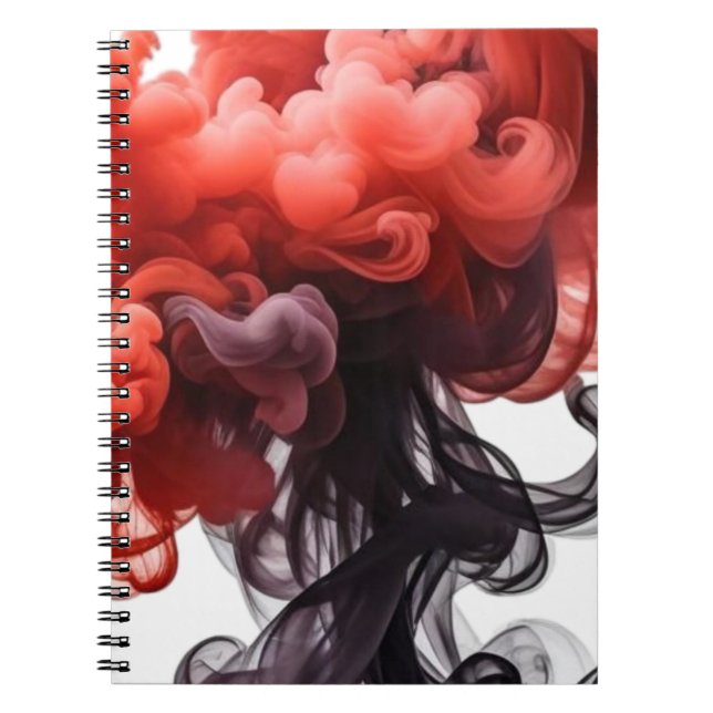 Red and Black Ink Swirl Abstract Notebook Anteckningsbok (Framsidan)
