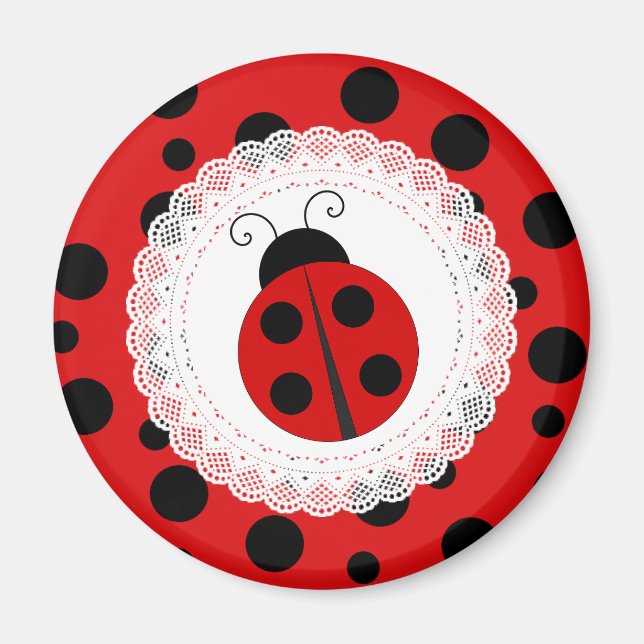 Red and Black Ladybug Magnet (Framsidan)