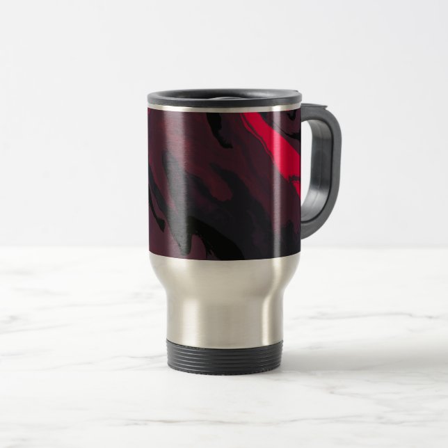 Red and Black Marble Swirl Travel Mug Resemugg (Framsida höger)