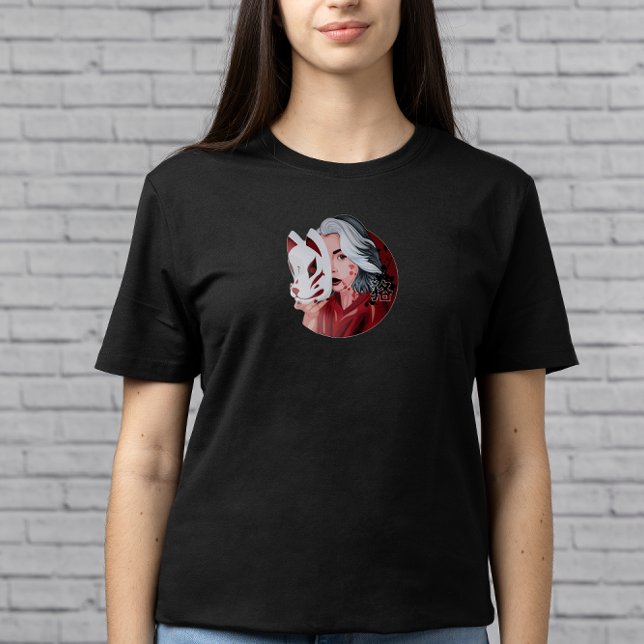 Red and Black Mujina Illustration T-Shirt (Skapare uppladdad)