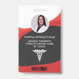 Red and Black Nurse Photo ID